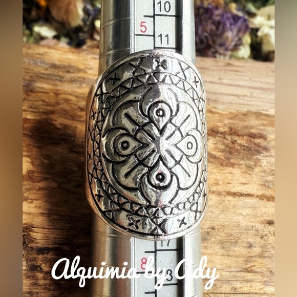 Maximalist mandala silver ring - Picture 1 of 1